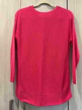 NEW Talbots | Hot Pink V-Neck Knit Tunic Sweater | Petite Small (SP)